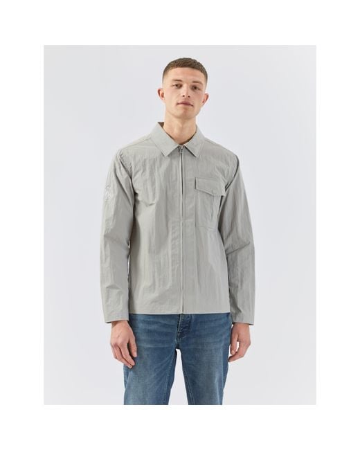 Pretty Green Gray Ridley Overshirt for men