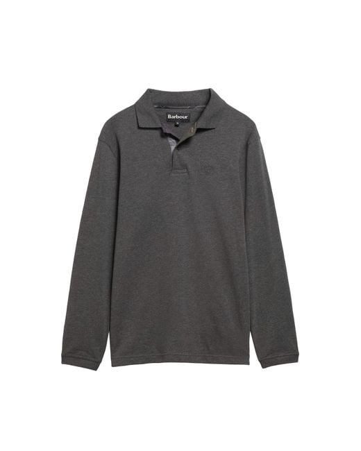 Barbour Blue Essentials Long Sleeve Polo Shirt for men