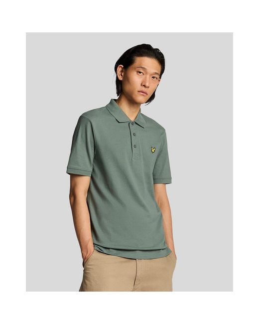Lyle & Scott Green Basic Short Sleeve Polo Shirt for men