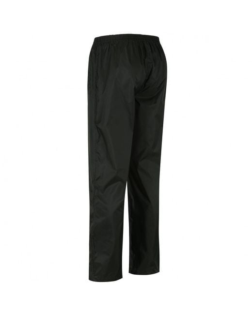 Regatta Black Pack It Waterproof Overtrousers for men