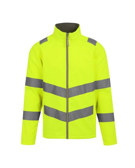 Regatta Green Hi-Vis Pro Contract Ablaze 2 Layer Softshell for men