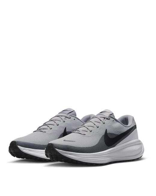 Nike Gray Revolution 8 Road Running Shoes for men