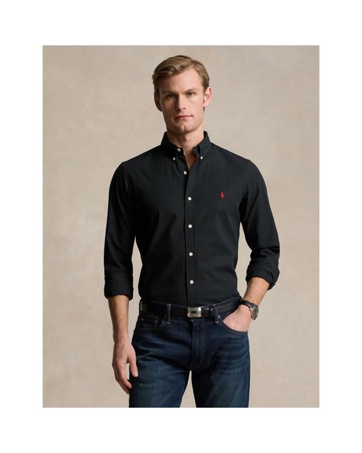 Polo Ralph Lauren Black Slim Fit Poplin Long-Sleeve Shirt for men