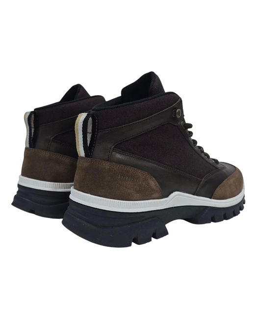 Firetrap Black Jason Leather Lace Up Hiker Rugged Boots for men