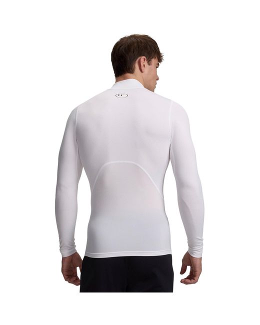 Under Armour White Heatgear Mock Long Sleeve for men