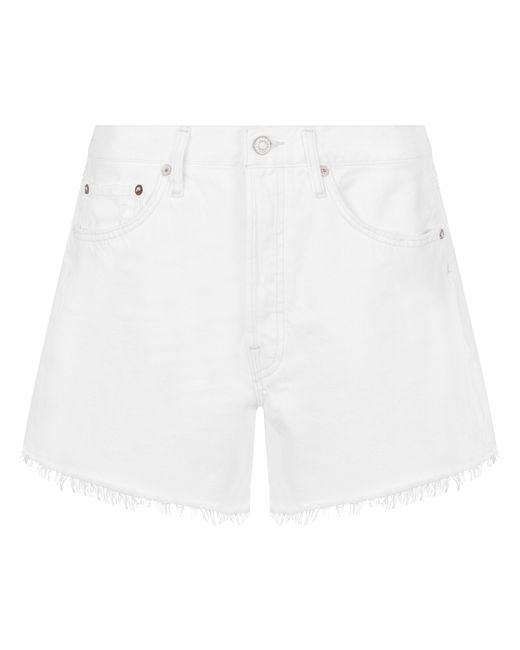 Agolde White Parker Long Shorts