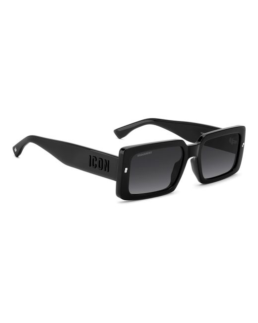 DSquared² Black Rectangular Sun Square Sunglasses for men