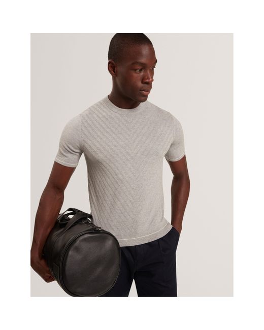 Ted Baker Gray Stitch Knitted Top for men