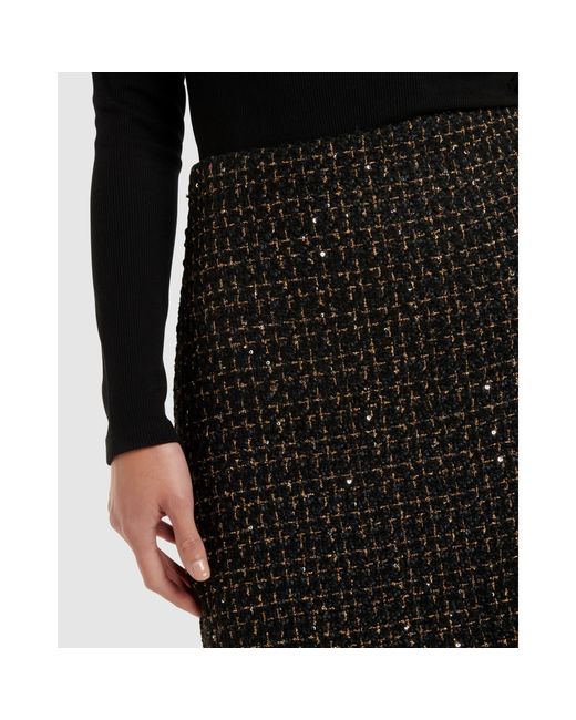Forever New Black Lara Boucle Mini Skirt