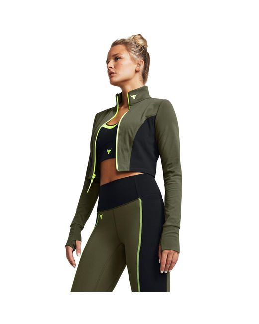 Under Armour Green Project Rock Cropped Gym Jacket