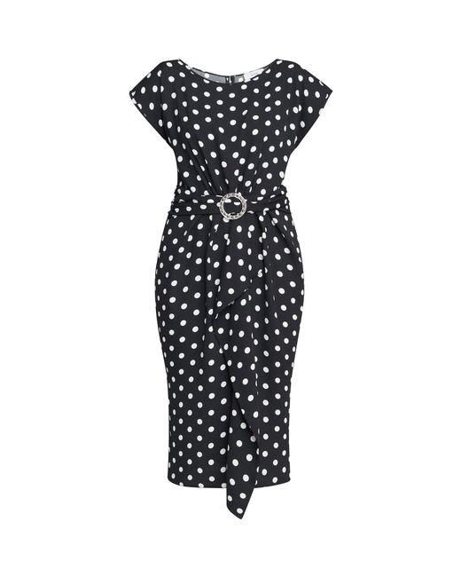 Gina Bacconi Black Jemima Spot Print Satin Dress