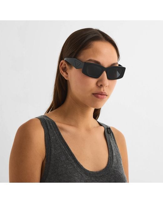 Prada Black 0Pr D03Sd Rectangle Sunglasses