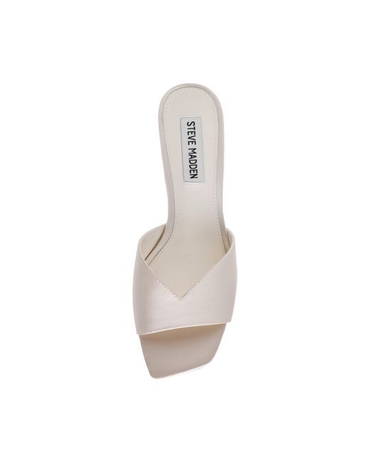 Steve Madden White Heeled Mules