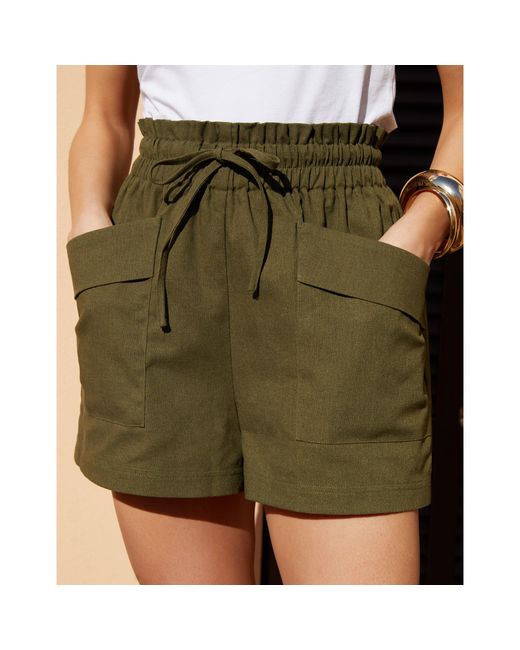 Threadbare Green Woven Tracksuit Shorts