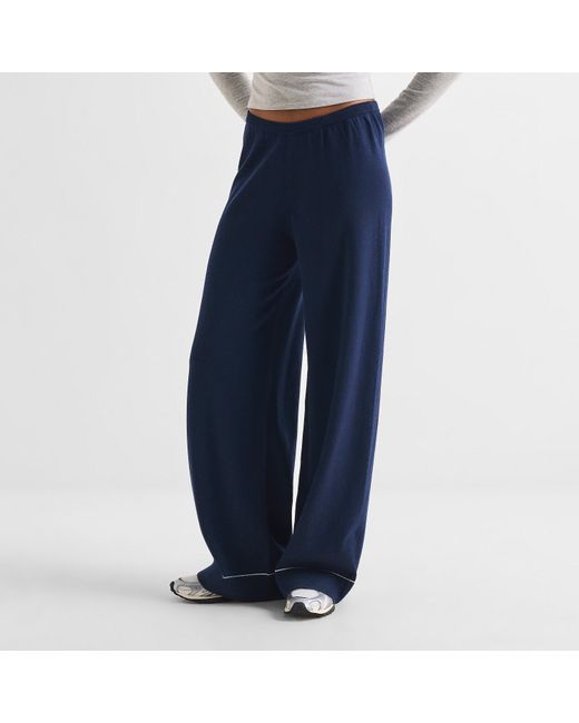 The Couture Club Blue Knitted Panel Trousers