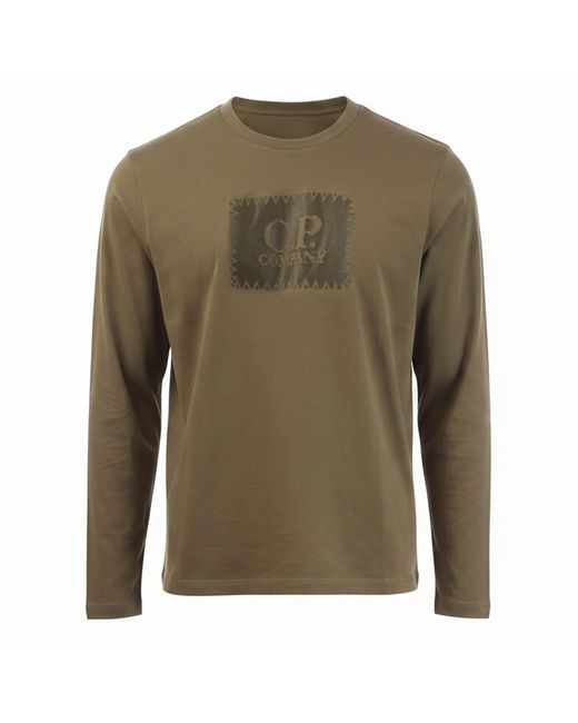 C P Company Green 30/1 Jersey Logo T-Shirt for men