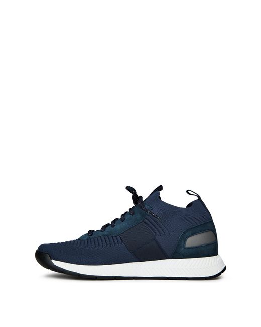 Boss Blue Titanium Runn Knit Trainers for men