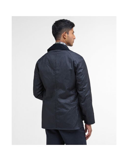 Barbour Blue Ashby Water Resistant Windproof Long Sleeve Wax Jacket for men