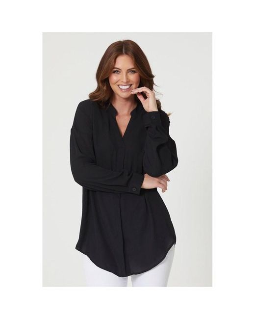 Be You Black Long Sleeve V Neck Blouse