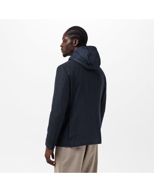 Pal Zileri Blue Structured Bomber Jacket for men