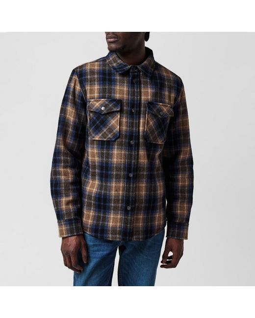 Woolrich Blue Alaskan Melton Italian Wool Overshirt for men
