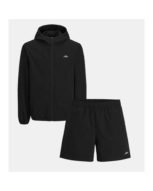 Jack & Jones Black Windbreaker And Shorts Set for men