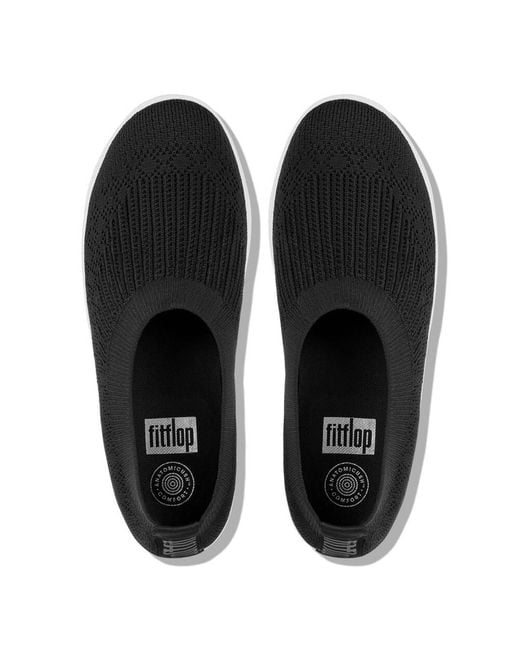 Fitflop Black Fit Flop Uberknit Slip On Ballet Pumps