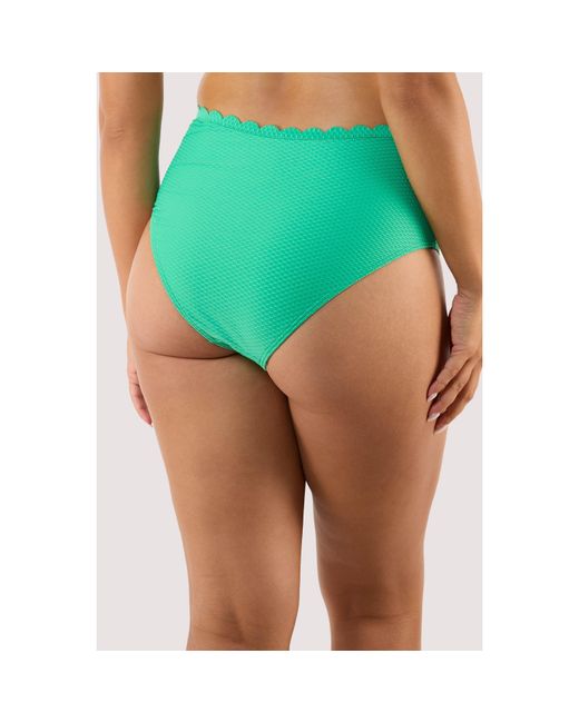 Peek & Beau Green Scallop High Waist Bikini Brief