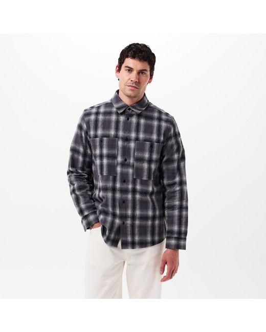 Belstaff Gray Outpost Long-Sleeve Patterned Shirt for men