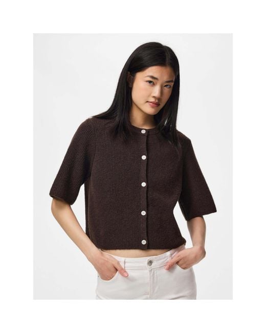 Pieces Brown Ss O-Neck Knt Ld63