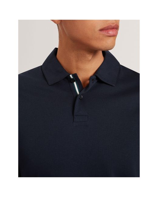 Ted Baker Blue Mercerised Short Sleeve Polo Shirt for men