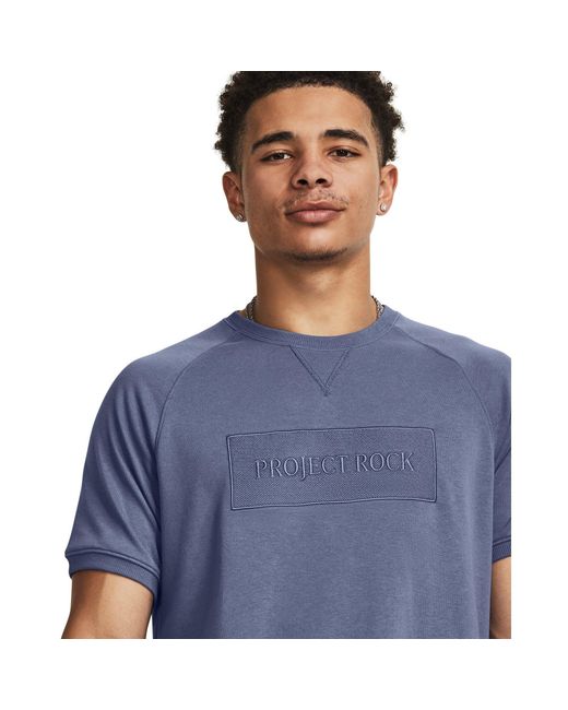 Under Armour Blue Project Rock Terry Gym Top for men