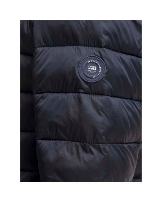 Jack & Jones Blue Bradley Stand Collar Puffer for men