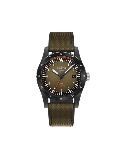 Fortis Green Flieger Swiss Automatic Stainless Steel Water Resistant Auto Analogue Watch for men