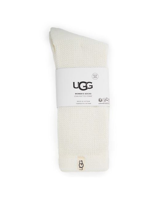 Ugg White Shealy Crew Socks