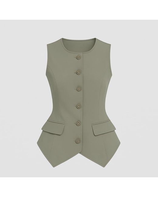 I Saw It First Green Button Waistcoat