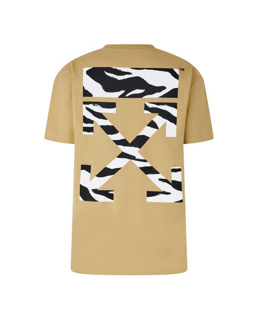Off-White c/o Virgil Abloh Yellow Off Zebra Crew Neck Regular Fit T-Shirt