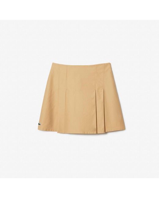 Lacoste Natural Short Pleated Cotton Skirt