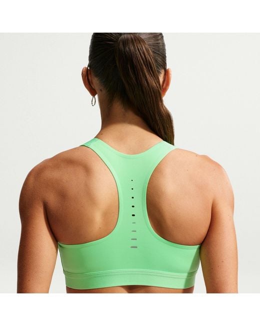 Nike Green Swoosh High Support Padded Adjustable Sports Bra