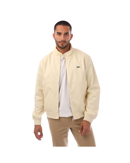 Lacoste Natural Blouson Ribbed Collar Harrington Jacket for men