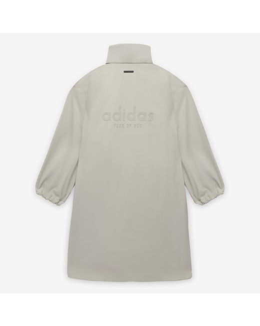 Adidas Gray Solid Patterned Zipped Pocket Woven Cuff Parka Coat for men