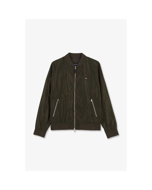 Eden Park Green Khaki Water-Repellent Zip Jacket for men