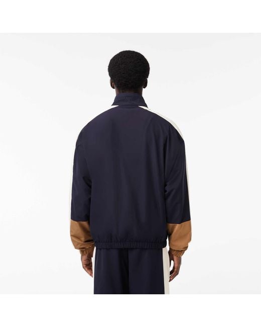 Lacoste Blue Showerproof Colour Block Track Jacket for men