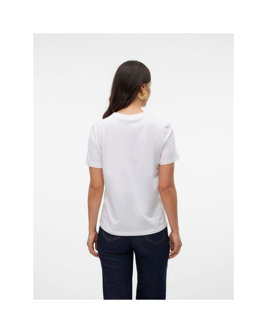 Vero Moda White Paulina Short Sleeve T-Shirt