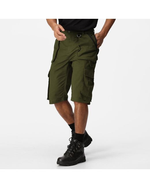 Regatta Green Utility Reinforced Multi-Pocket Work Shorts for men