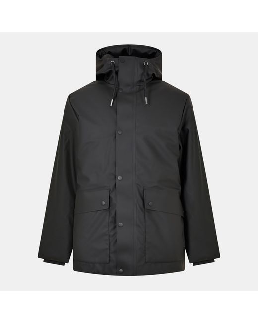 Rains Black Nome Waterproof Insulated Hooded Parka for men