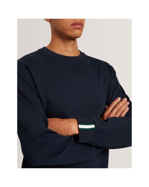 Ted Baker Blue Long-Sleeve Crew Tracksuit Top for men