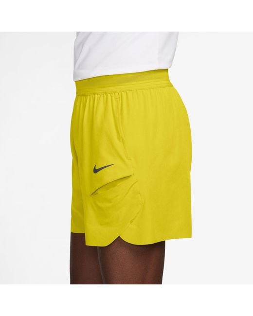 Nike Yellow Court Slam Dri-Fit Tennis Shorts for men