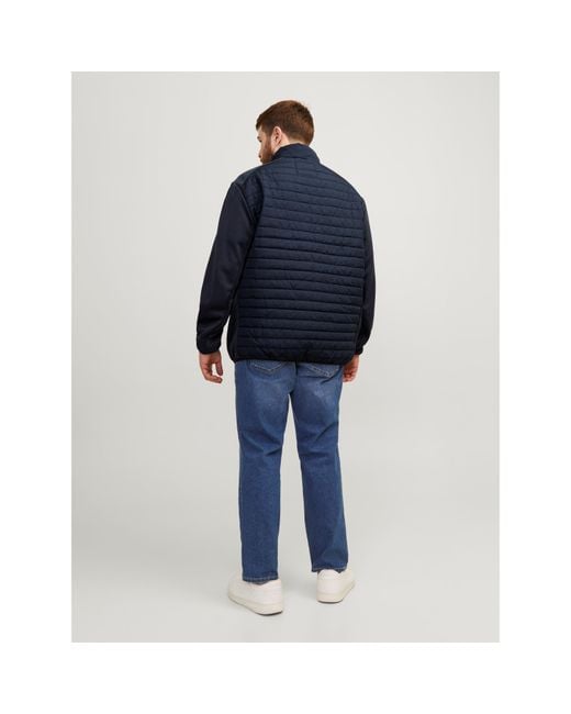 Jack & Jones Blue Lightweight Quilted Puffer Jacket for men