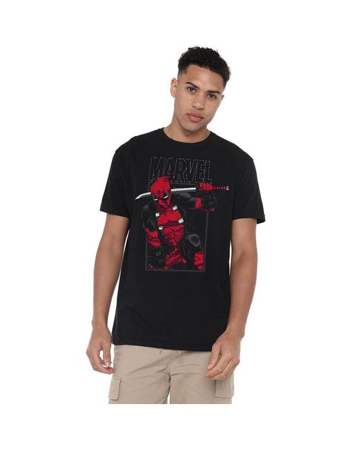 Deadpool Blue Sword T-Shirt for men